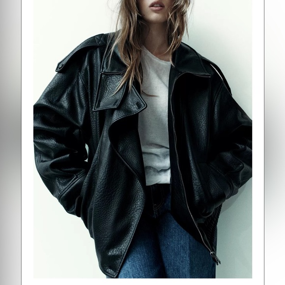 Zara Viral faux Leather Jacket - Picture 3 of 4